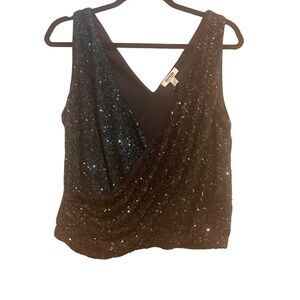 Sequin cross front blouse
